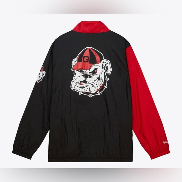 Mitchell & Ness Georgia Bulldogs Arched Retro Lined Windbreaker Jacket NWT - Picture 2 of 3